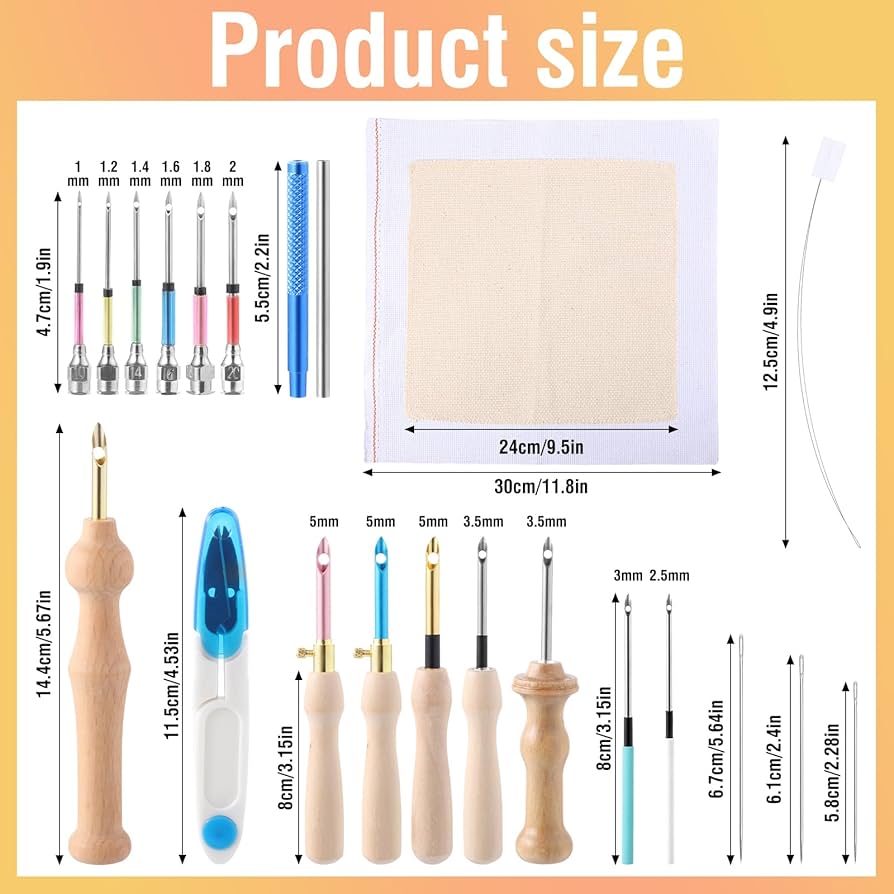 Amazon.com: 35 Pcs Punch Needle Kit, Punch Needle Tool